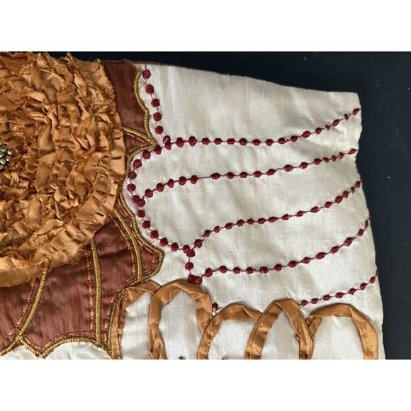 2 Pier 1 Embroidered Floral Pillow Covers Decorative Colorful Applique 18" Boho - Picture 8 of 11